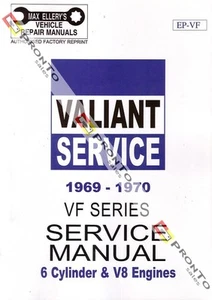 MAX ELLERYS WORKSHOP REPAIR MANUAL BOOK CHRYSLER VALIANT VF 6CYL & V8 1969-1970 - Picture 1 of 2