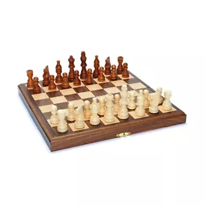 Wood Expressions Chess Wood Folding Chess Set w/Beveled Edges Box SW - Picture 1 of 1