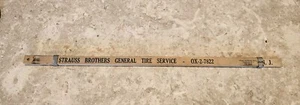 Vintage Schiebe-YARDSTICK Lineal Strauss Brothers General Reifen Vineland NJ Werbung - Bild 1 von 17