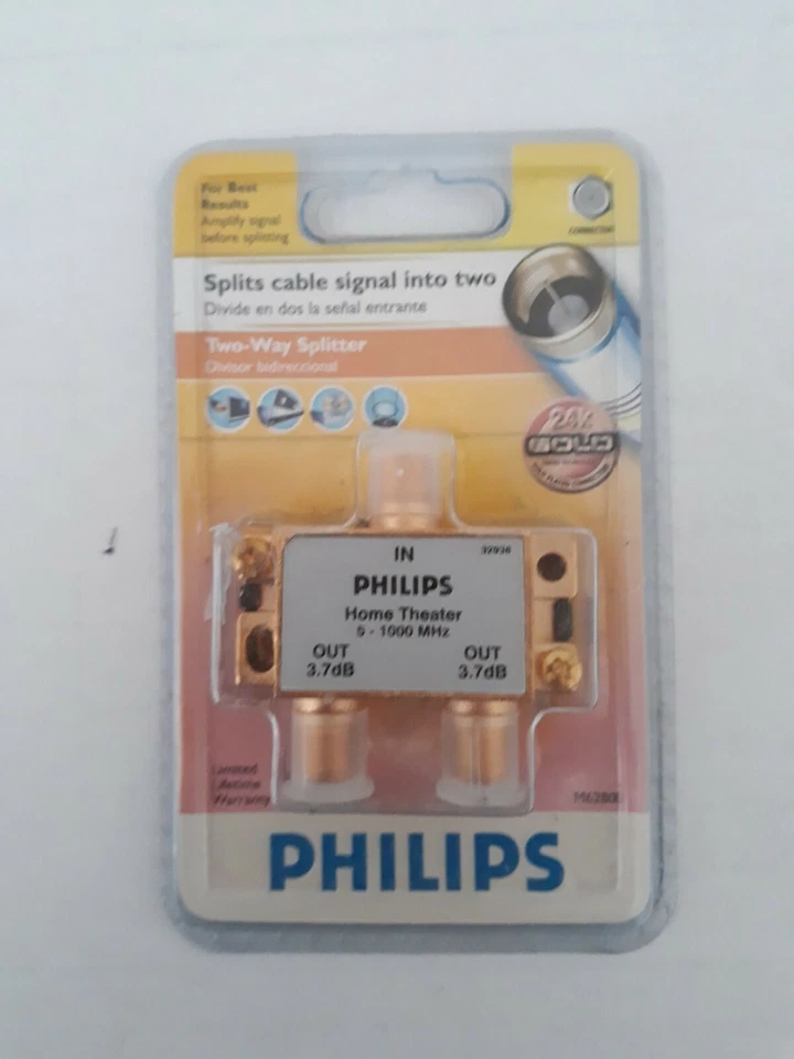 Phillips Home Theater Two Way Splitter (M62800) 24K Gold Plated Connectors *NEW* - Image 1 of 1