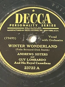 Andrew Sisters Christmas Island Winter Wonderland 10" 78 rpm Decca 23722 1946 - Picture 1 of 2