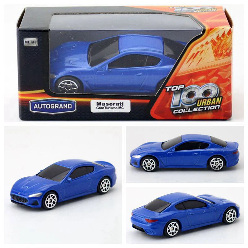 Modelo de coche Maserati GranTurismo MC escala 1/64 diecast vehículo de juguete para niños azul Foto 1 de 1