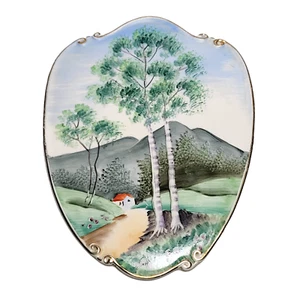 Vintage Lefton handbemalt Sommer Wandrelief Bäume Landhaus - Bild 1 von 4