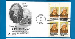 Scott 1941 John Hanson PB4 Nov 5, 1981 Artcraft FDC BOXB - Picture 1 of 1