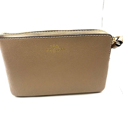 Cartera Muñequera Coach Auténtica Esquina Cremallera Taupe Nueva con Etiquetas cv396 Foto 1 de 4