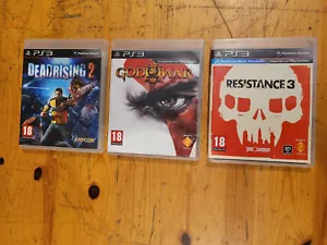 PS3 3 PlayStation 3 Games - DEADRISING 2 - GOD OF WAR III - RESISTANCE 3 - Picture 1 of 11