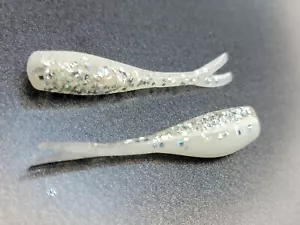 (20) - 2" Slab Crusher "Silver Flash" Crappie Jig GRUBS BAIT PANFISH BABY SHAD - Picture 1 of 3