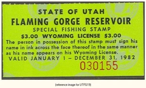 D2K Utah Flaming Gorge 1982 $3.00 - Imagen 1 de 1