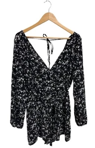 Trixxi Mujer Monos Manga Larga Negro Corto Floral Cuello En V Talla XL - Imagen 1 de 14