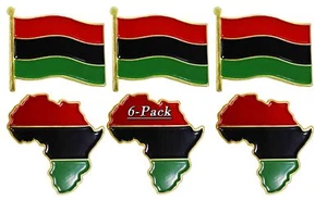6/12/50/100Pack juneteenth Pan-African American Lapel Pins Metal UNIA Black L... - Picture 1 of 6