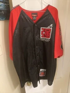 Johnny Blaze Red Black Button Up Jersey - Size XXL Vintage Y2K - Picture 1 of 15