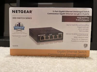 NETGEAR 5-Port Gigabit Ethernet Unmanaged Switch (GS305) - Home Network Hub - Image 1 of 2