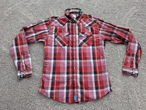 TWENTYX Wrangler Jean Co. Button Up Shirt Youth Boys XXL Red Plaid Cotton - Picture 1 of 7