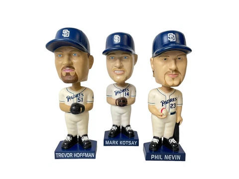 lot of 3: San Diego Padres Bobbleheads MARK KOTSAY, PHIL NEVIN, TREVOR HOFFMAN Cover