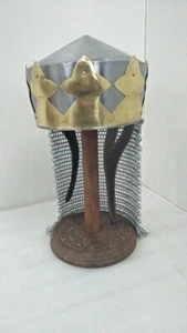Medieval King Arthur Roman Wearable Helmet Queen Armor Reenactment 18 Gauge Best - Picture 1 of 4