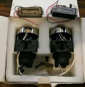 2X H3 Halogen Universal Fog Halo Lamp Kit - CCFL Angel Eyes Inverters & Brackets - Picture 1 of 7
