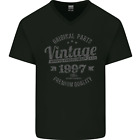 Vintage An 27Th Anniversaire 1997 Hommes Col V Coton T-Shirt