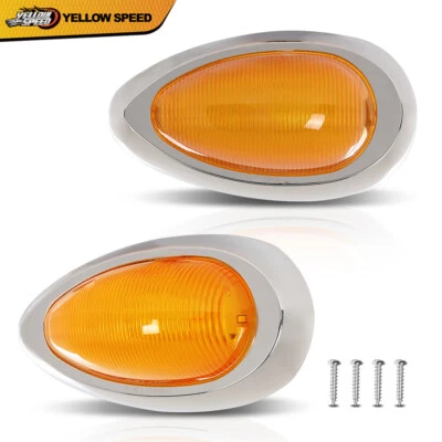 Luz de señalización lateral con bisel cromado apta para Freightliner Century / Columbia Foto 1 de 4