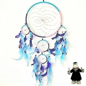 Anillo Delgado Extra Grande Púrpura Rosa y Azul Atrapasueños Niño Niña Bebé Dormitorio Gif - Imagen 1 de 2