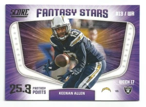 2018 Panini Score Keenan Allen Fantasy Stars Insert #17 Los Angeles Chargers - Imagen 1 de 1
