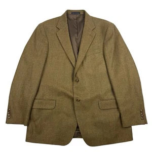Abrigo Deportivo Lands End Marrón Espiga 100% Woo Blazer Traje Chaqueta Talla 44 REG - Imagen 1 de 17