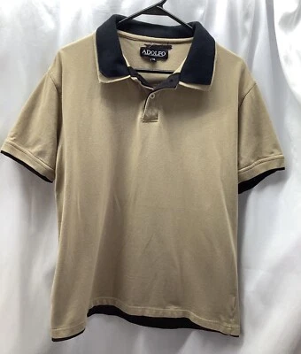 Camisa Polo Adolfo Caqui Borde Negro Algodón Para Hombre Talla L JLG230419/DB1 Foto 1 de 4