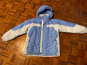 Girls “Columbia” Winter puffer Jacket , Sky Blue / White, Size 14/16 - Picture 1 of 12