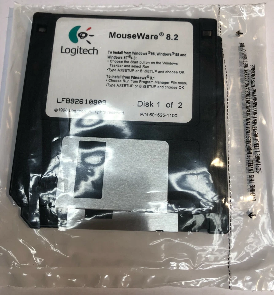 Logitech MouseWare 8.2 Floppy Discs - Image 1 of 1