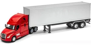 Freightliner Cascadia Red with Container Transporter Series 1/32 Model by Welly - Picture 1 of 4