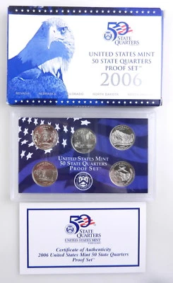 2006 US Mint 50 STATE QUARTERS  Proof Set w/ Box & COA 5 Coins  C1 - Image 1 of 2