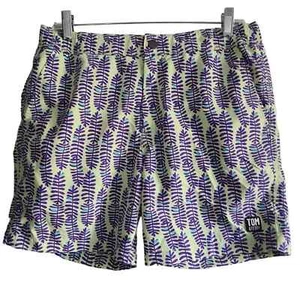 Pantalones cortos de baño TOM & TEDDY Lt plumas verdes y púrpuras hojas UPF MÁS DE 50 para hombre pequeños - Imagen 1 de 11