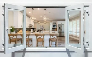 ALUMINIUM BIFOLD WINDOW 4 PANEL, NEW 2400 x 1200h, WHITE, PRE ORDER - Picture 1 of 9