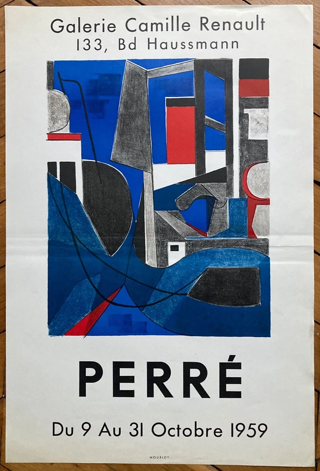 Danielle Perré affiche originale lithographie 1959 abstract art cubisme Mourlot - Photo 1/1