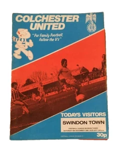 COLCHESTER UNITED V SWINDON TOWN - DIVISIONE TRE - 8/11/1980 - Foto 1 di 1