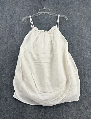 H&M White Scrappy Lined Tunic Cotton Blend Medium Boho Beachy Coquette - Image 1 of 4