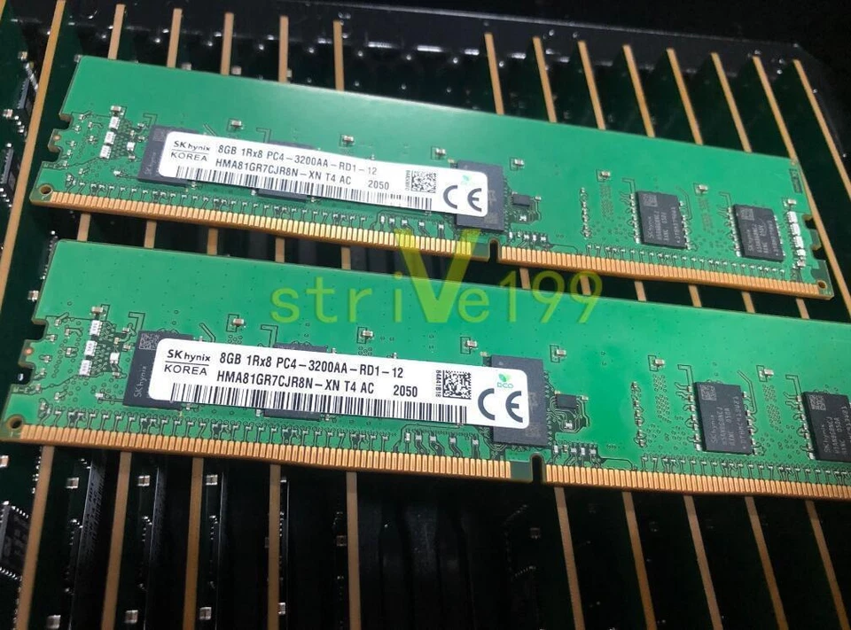 1PC New SK Hynix 8GB 3200MHz DDR4 RDIMM PC4-3200AA RAM HMA81GR7CJR8N-XN - Image 1 of 1