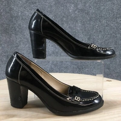 Bandolino 鞋女式 7.5 M 正装高跟鞋懒人鞋黑色人造皮革 — 第 1/4 张图片