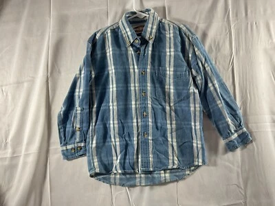Camisa Sonoma Jean Co Niños Talla 7 Azul A Cuadros Manga Larga Bolsillo con Cuello Abotonado Foto 1 de 4