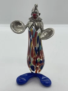 Clown/Pagliaccio in Argento Vetro Murano, Designer Vittorio Angini Raro - Imagen 1 de 3
