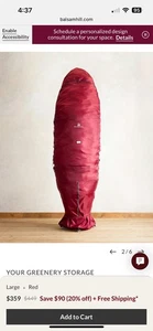 Balsam Hill Large Red Rolling Upright Christmas Tree Storage Bag - Picture 1 of 8