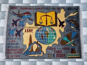  Afghan Tribal Knotted Handmade Rug Area War Rug With   History  Rug  80x60 cm - Picture 1 of 10