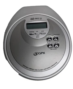 Reproductor de discos compactos de CD portátil GPX Disman C3972 DBBS 60 segundos ESP 20 pistas - Imagen 1 de 5