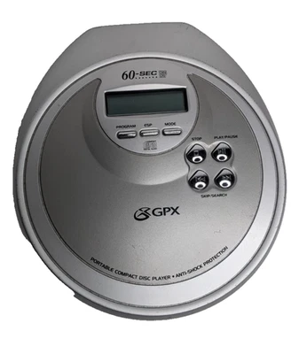 Reproductor de discos compactos de CD portátil GPX Disman C3972 DBBS 60 segundos ESP 20 pistas Foto 1 de 4