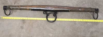 Antique Primitive Wood Cast Iron OX HORSE FARM Yoke Single Tree 42" Barn County - Image 1 of 4