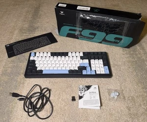 AULA F99 Wireless Mechanical Keyboard - Bluetooth Black, White And Blue - Picture 1 of 3