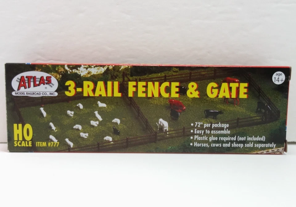 Atlas Trains HO Rustic Fence & Gate 72 ATL777