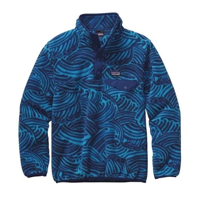 Patagonia: Pullover Synchilla Snap-T Ligero Grande para Niños ESTILO #65571 Azul Usado en Excelente Condición Foto 1 de 4