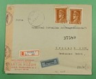 DR WHO 1944 CROATIA REGISTERED AIRMAIL WWII CENSORED TO GERMANY R26343