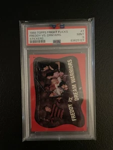 1988 Topps Fright Flicks Freddy Krueger VS Dream Warriors #7 Sticker PSA 9 Pop 3 - Picture 1 of 2