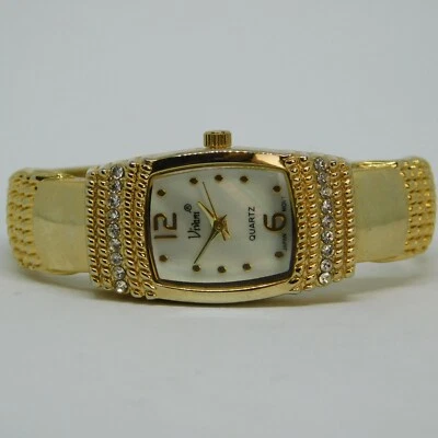 VIVANI K2334G Cuff Bracelet Quartz Analog Women's Watch Sz. 6" New Battery - Image 1 of 4